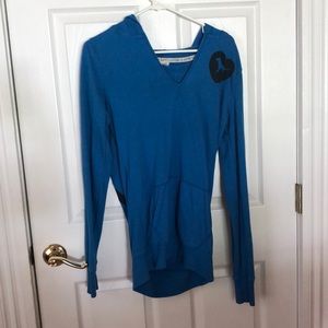 Blue PINK terry cloth sweatshirt